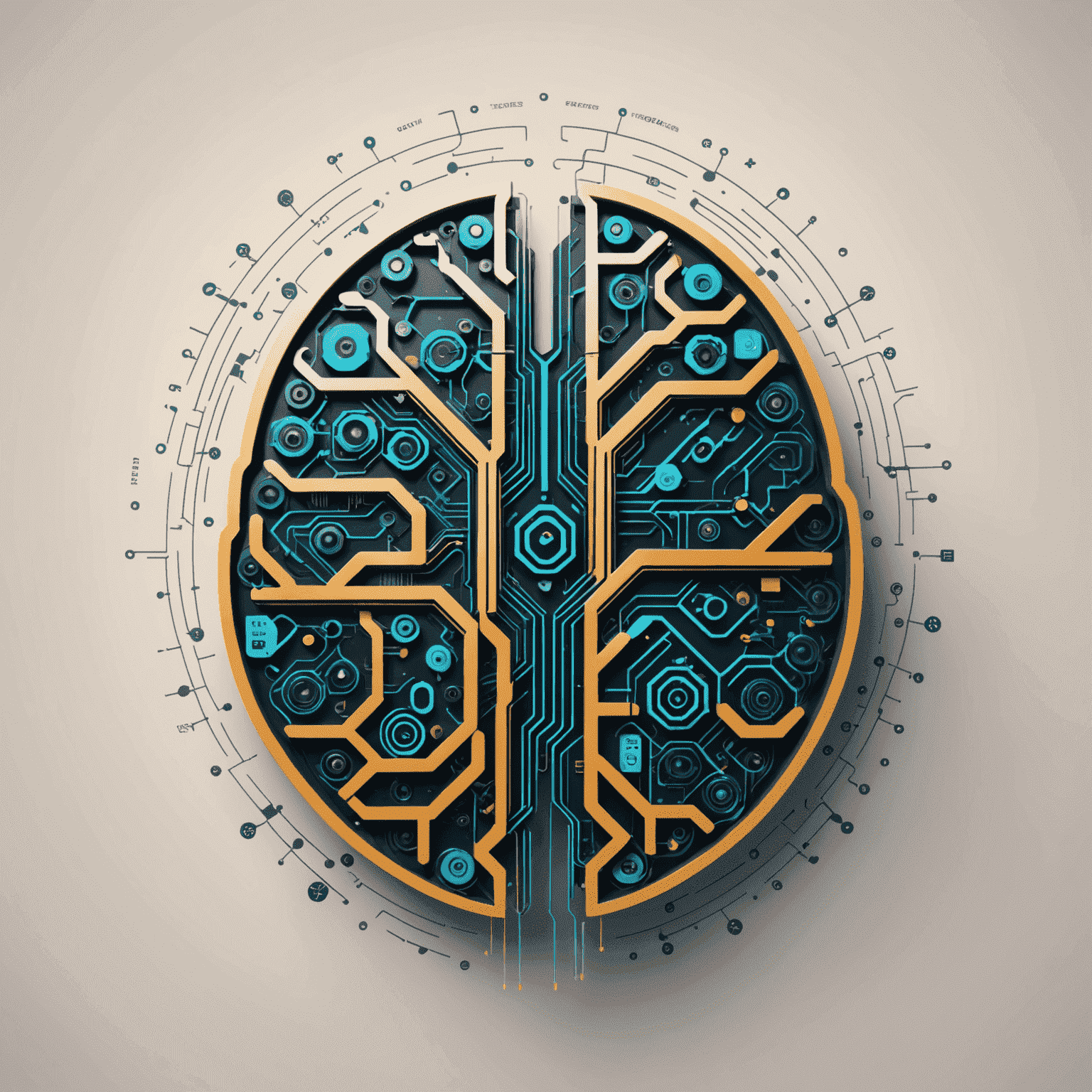 AI Consultancy logo featuring a stylized brain with circuit patterns