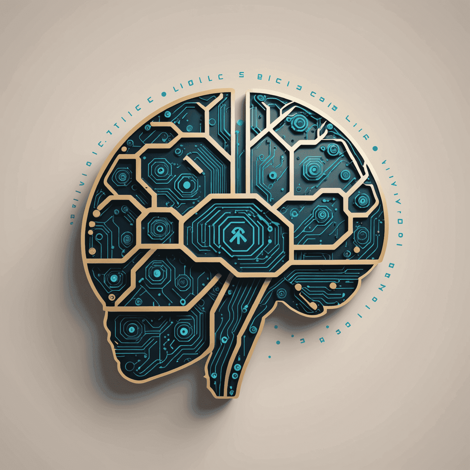 AI Consultancy logo featuring a stylized brain with circuit patterns