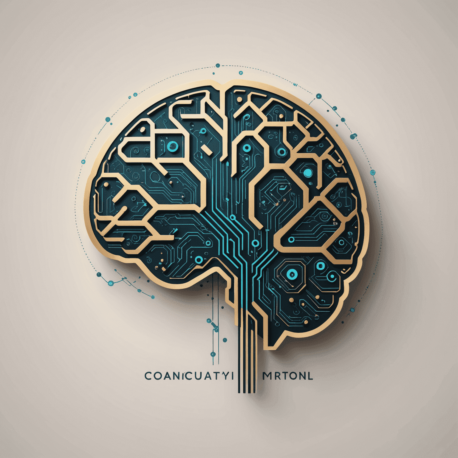 AI Consultancy logo featuring a stylized brain with circuit patterns