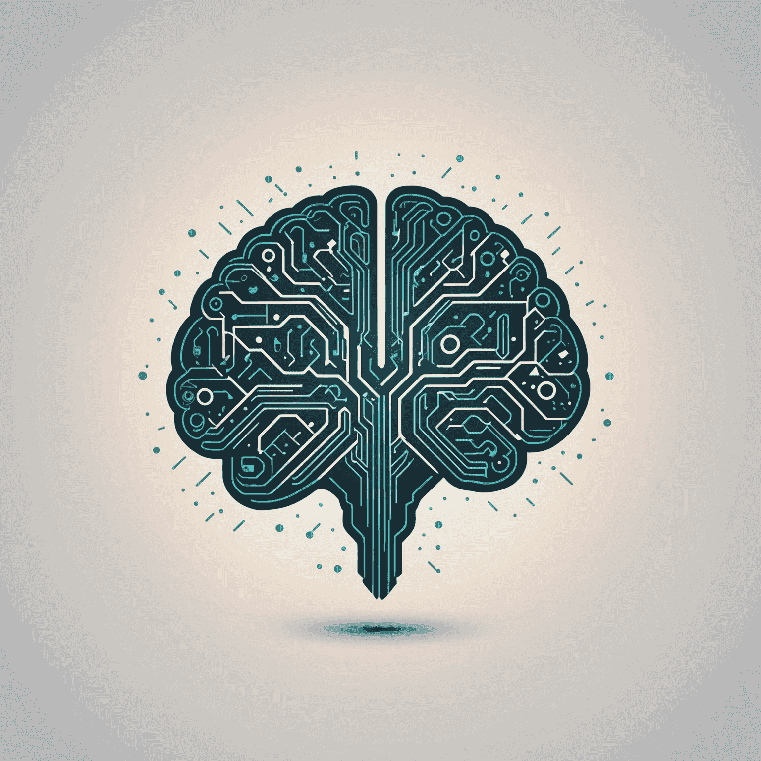 AI Consultancy logo featuring a stylized brain with circuit patterns