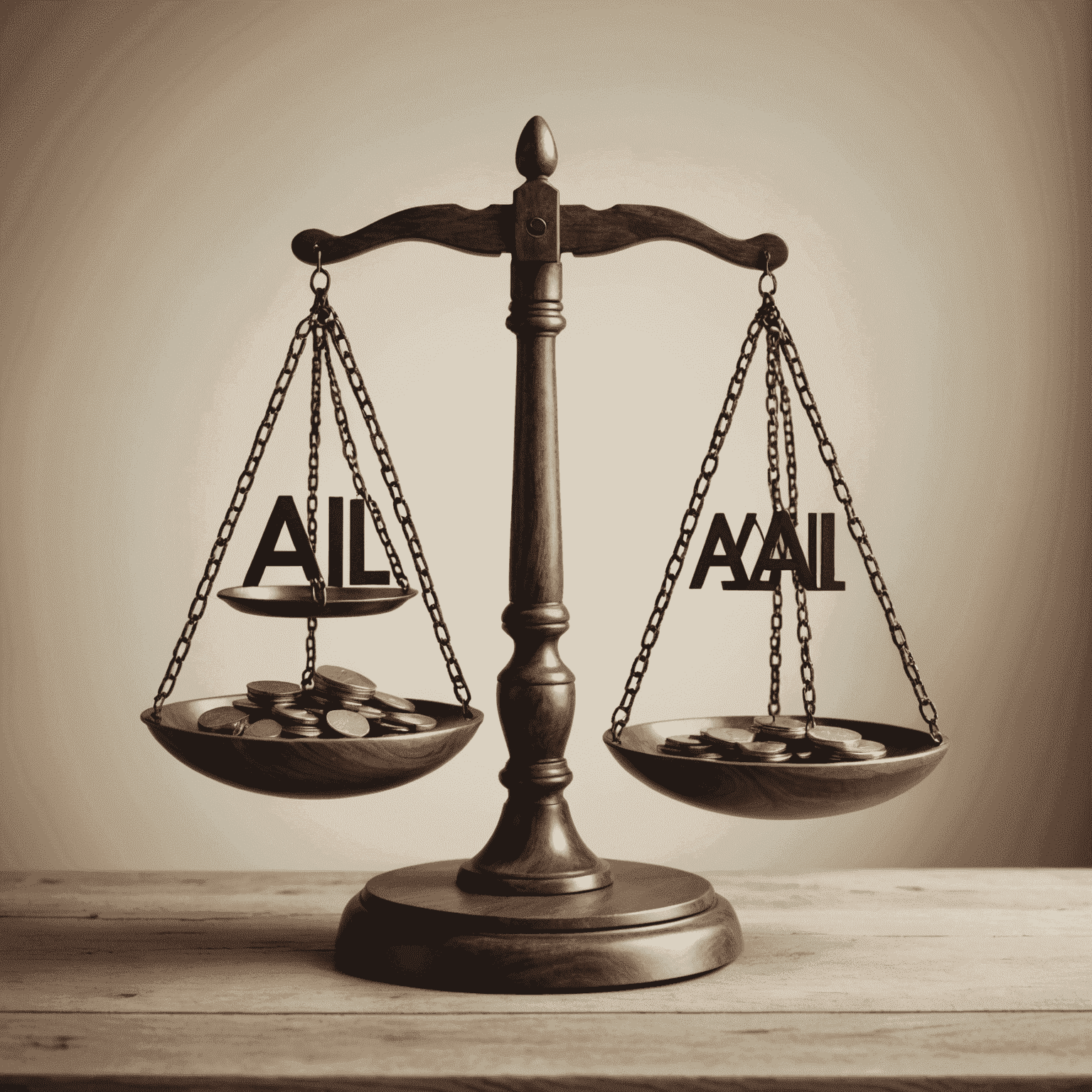 A balanced scale with AI symbols on one side and ethical principles on the other, illustrating AI ethics and governance